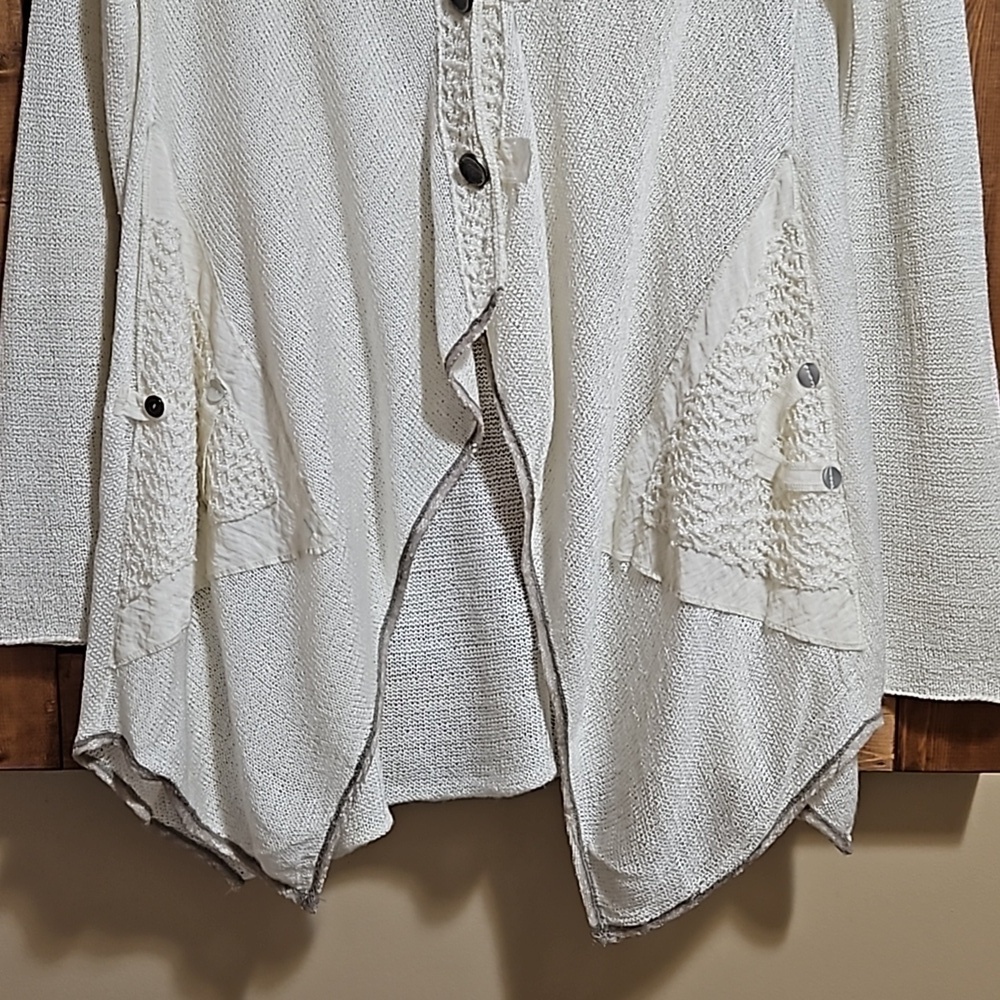 Caty Lesca Knit Lace Cardigan Sweater Size 3 - Picture 4 of 16